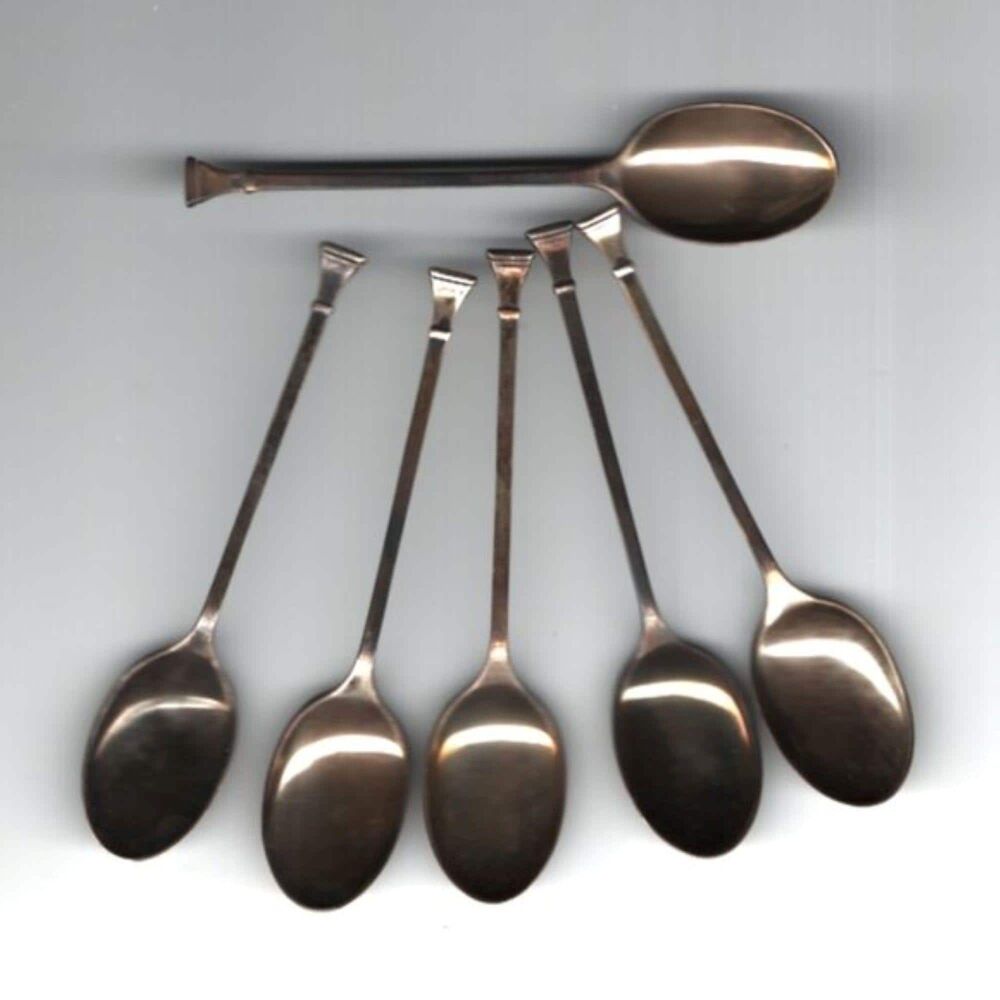 Set Of 6 Antique Salt Spoons Cooper Brothers And Sons Sheffield Edwardian Era